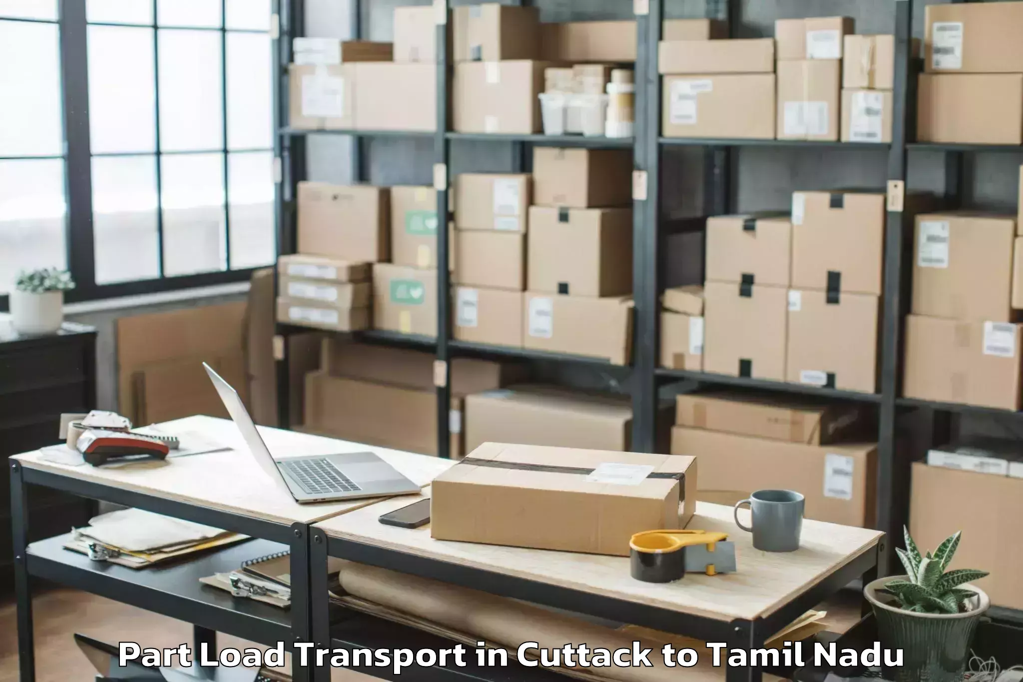 Reliable Cuttack to Konganapuram Part Load Transport